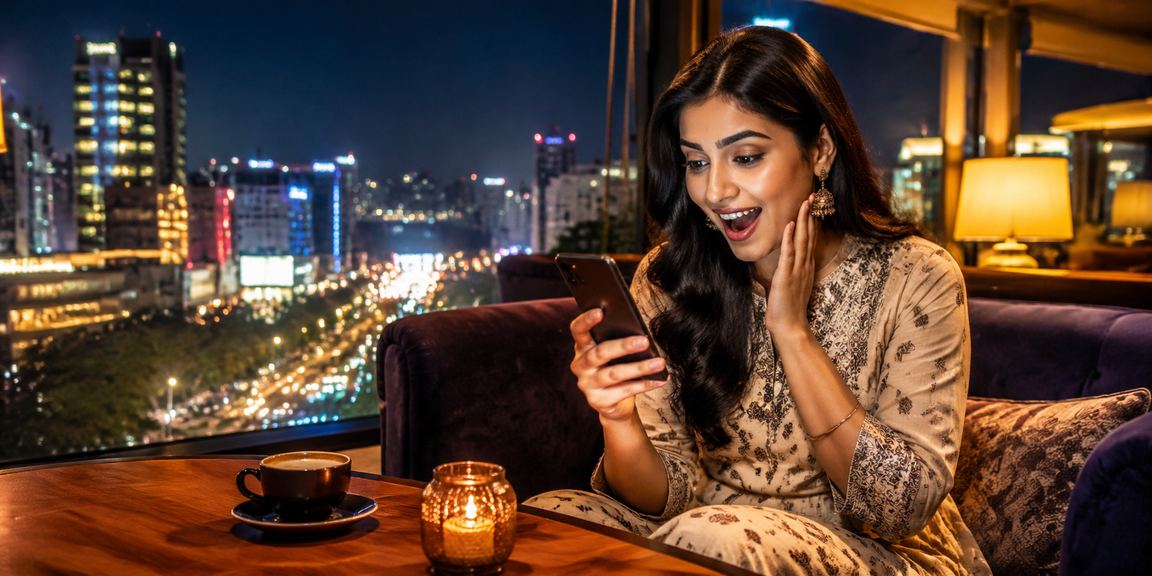 Player using mobile device to access live casino games in Bengaluru
