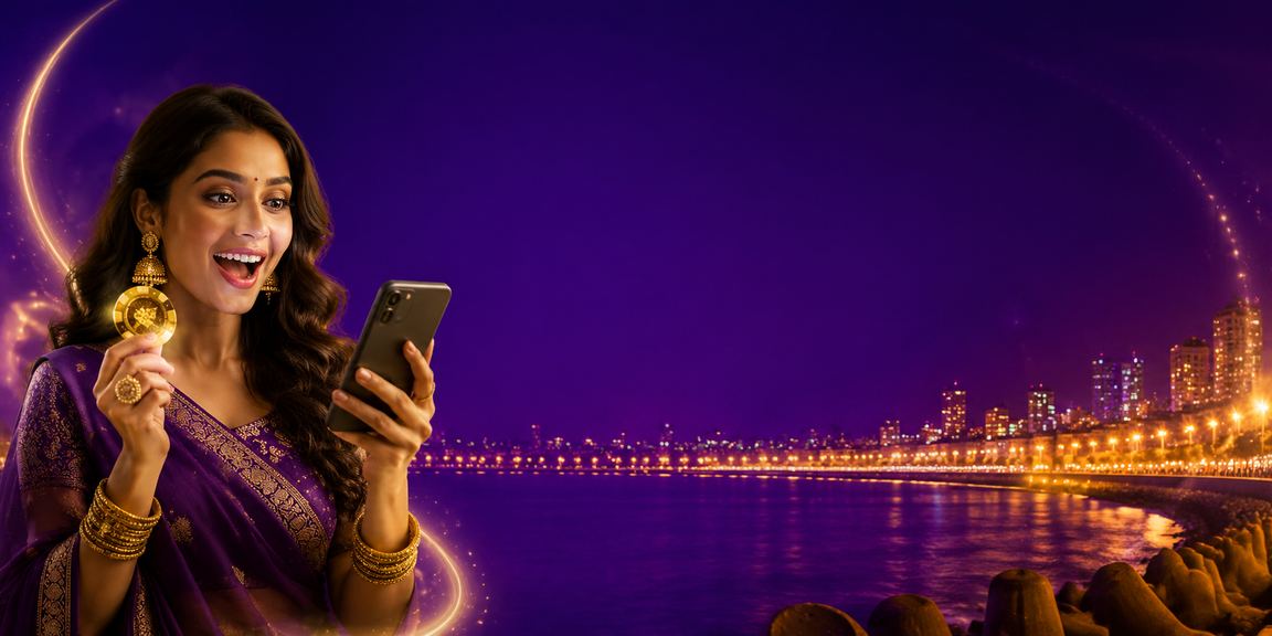 Indian man registering using mobile phone in Mumbai